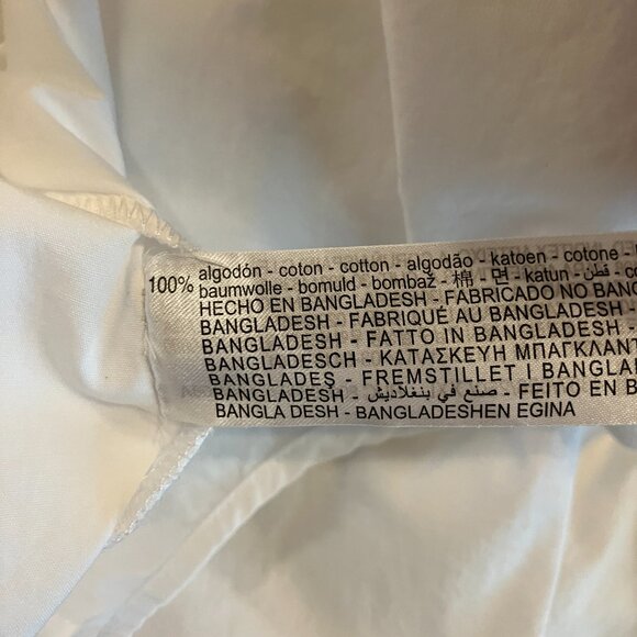 Zara White Button Up Long Sleeve Blouse Size 2XL (XXL) - Picture 5 of 6